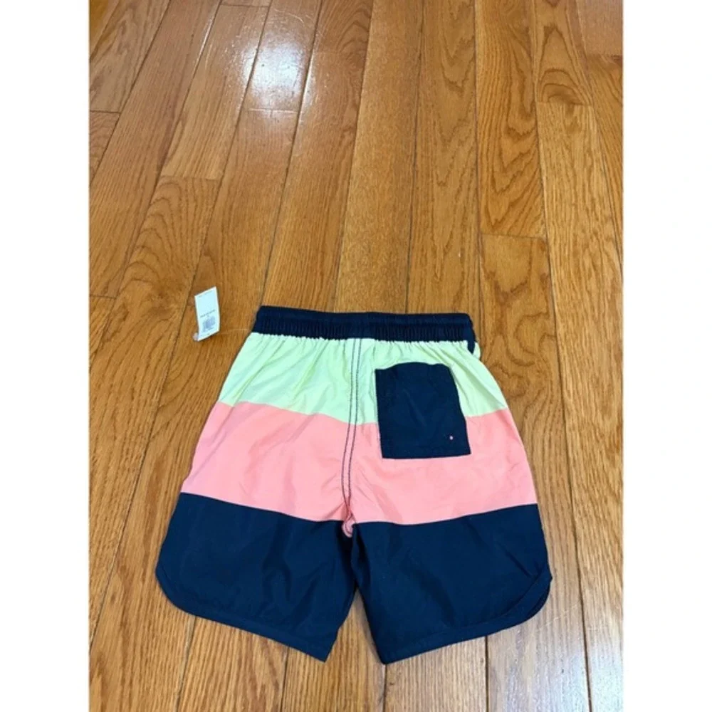 Old Navy‎ Boys Colorblock Swim Trunks Navy Coral Lime Green NWT 3T 859551-00-1
